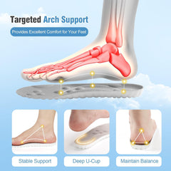 Hyggear™ 4D Cloud Soles - Soft Memory Foam Cushioning Cloud Insoles - Ultra Comfort Trim to Fit Steppers Insoles with Arch Support for Foot Pain Relief and Fatigue Reduction