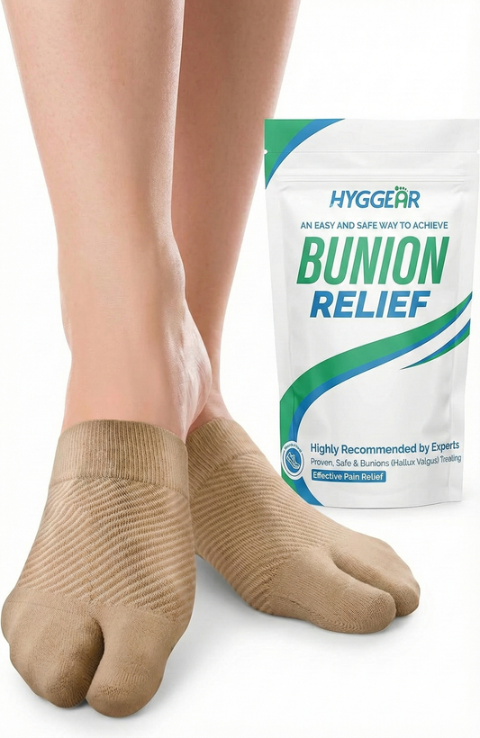 Hyggear Bunion Compression Sleeves Forefoot Comforter and Split Toe Alignment Sleeve with Padded Toe Zone to Reduce Toe Friction and Reduce Forefoot Swelling
